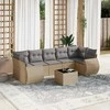 Sofa Sofos komplektas su pagalvėlėmis, 8 dalių, smėlio, poliratanas
