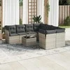 Sofa Sofos komplektas su pagalvėlėmis, 9 dalių, pilkas, poliratanas