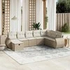 Sofa Sofos komplektas su pagalvėlėmis, 8 dalių, smėlio, poliratanas