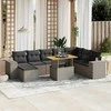 Lauko baldų komplektas Sofos komplektas su pagalvėlėmis, 9 dalių, pilkas, poliratanas