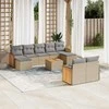 Sofa Sofos komplektas su pagalvėlėmis, 10 dalių, smėlio, poliratanas