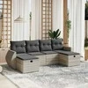 Sofa Sofos komplektas su pagalvėlėmis, 6 dalių, pilkas, poliratanas