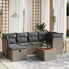 Sofa Sofos komplektas su pagalvėlėmis, 7 dalių, pilkas, poliratanas