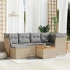 Sofa Sofos komplektas su pagalvėlėmis, 7 dalių, smėlio, poliratanas