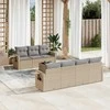 Sofa Sofos komplektas su pagalvėlėmis, 8 dalių, smėlio, poliratanas