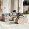 Sofa Sofos komplektas su pagalvėlėmis, 10 dalių, smėlio, poliratanas