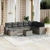 Sofa Sofos komplektas su pagalvėlėmis, 9 dalių, pilkas, poliratanas