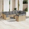 Sofa Sofos komplektas su pagalvėlėmis, 13 dalių, smėlio, poliratanas