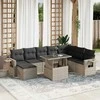 Sofa Sofos komplektas su pagalvėlėmis, 9 dalių, pilkas, poliratanas