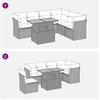 Sofa Sofos komplektas su pagalvėlėmis, 7 dalių, juodas, poliratanas