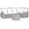 Lauko baldų komplektas Sofos komplektas su pagalvėlėmis, 6 dalių, juodas, poliratanas