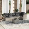 Sofa Sofos komplektas su pagalvėlėmis, 7 dalių, pilkas, poliratanas