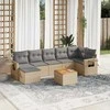 Sofa Sofos komplektas su pagalvėlėmis, 8 dalių, smėlio, poliratanas