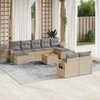 Sofa Sofos komplektas su pagalvėlėmis, 10 dalių, smėlio, poliratanas