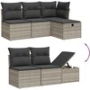 Sofa Sofos komplektas su pagalvėlėmis, 7 dalių, pilkas, poliratanas