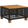 Lauko baldų komplektas Sofos komplektas su pagalvėlėmis, 8 dalių, juodas, poliratanas