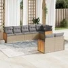 Lauko baldų komplektas Sofos komplektas su pagalvėlėmis, 8 dalių, smėlio, poliratanas