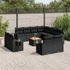 Sofa Sofos komplektas su pagalvėlėmis, 12 dalių, juodas, poliratanas
