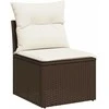 Lauko baldų komplektas Sofos komplektas su pagalvėlėmis, 5 dalių, rudas, poliratanas
