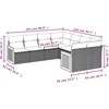 Lauko baldų komplektas Sofos komplektas su pagalvėlėmis, 8 dalių, juodas, poliratanas