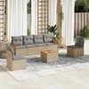 Sofa Sofos komplektas su pagalvėlėmis, 7 dalių, smėlio, poliratanas