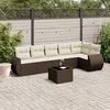 Lauko baldų komplektas Sofos komplektas su pagalvėlėmis, 7 dalių, rudas, poliratanas