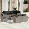 Sofa Sofos komplektas su pagalvėlėmis, 9 dalių, pilkas, poliratanas