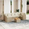 Sofa Sofos komplektas su pagalvėlėmis, 8 dalių, smėlio, poliratanas