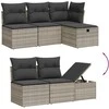 Sofa Sofos komplektas su pagalvėlėmis, 6 dalių, pilkas, poliratanas