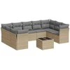 Sofa Sofos komplektas su pagalvėlėmis, 10 dalių, smėlio, poliratanas