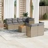 Sofa Sofos komplektas su pagalvėlėmis, 8 dalių, smėlio, poliratanas