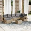 Sofa Sofos komplektas su pagalvėlėmis, 8 dalių, smėlio, poliratanas