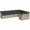 Sofa Sofos komplektas su pagalvėlėmis, 9 dalių, pilkas, poliratanas