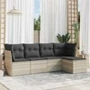 Sofa Sofos komplektas su pagalvėlėmis, 5 dalių, pilkas, poliratanas