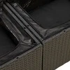 Lauko baldų komplektas Sofos komplektas su pagalvėlėmis, 6 dalių, juodas, poliratanas