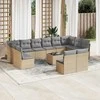 Sofa Sofos komplektas su pagalvėlėmis, 13 dalių, smėlio, poliratanas