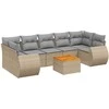 Sofa Sofos komplektas su pagalvėlėmis, 8 dalių, smėlio, poliratanas
