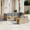 Sofa Sofos komplektas su pagalvėlėmis, 10 dalių, smėlio, poliratanas