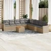 Sofa Sofos komplektas su pagalvėlėmis, 10 dalių, smėlio, poliratanas