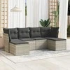 Sofa Sofos komplektas su pagalvėlėmis, 6 dalių, pilkas, poliratanas