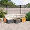 Sofa Sofos komplektas su pagalvėlėmis, 7 dalių, juodas, poliratanas