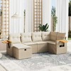 Sofa Sofos komplektas su pagalvėlėmis, 6 dalių, smėlio, poliratanas