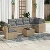 Sofa Sofos komplektas su pagalvėlėmis, 7 dalių, smėlio, poliratanas