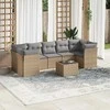 Sofa Sofos komplektas su pagalvėlėmis, 8 dalių, smėlio, poliratanas