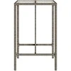 Lauko baro stalas, pilkos spalvos, 70x70x110cm, poliratanas