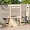 Lauko baro stalas su stogeliu, 112,5x57x195,5cm, mediena