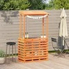Lauko baro stalas su stogeliu, rudas, 112,5x57x195,5cm, mediena