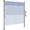 Lauko roletas, mėlynas ir baltas, 150x270cm, audinys ir plienas