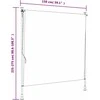 Lauko roletas, oranžinis/baltas, 150x270cm, audinys ir plienas