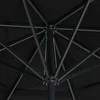 Sodo skėtis nuo saulės su aliuminio stulpu, juodas, 600cm